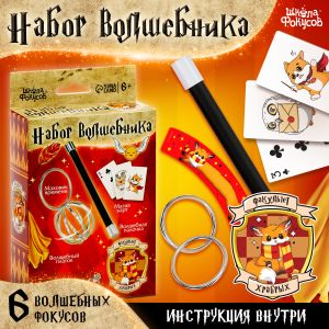 Школа фокусов Набор волшебника "Факультет храбрых" 6 шт