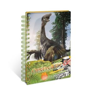 Серия Dino: Раскраска - скетчбук с бархатными страницами (12 эскизов, 5 мини-маркеров)