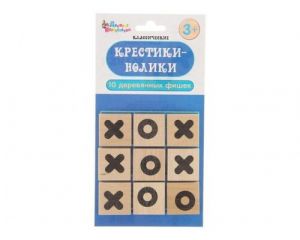 Игра настольная Крестики-нолики (деревянные фишки) европодвес
