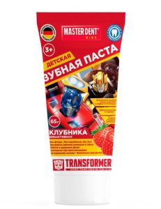Зубная паста для детей 50мл Трансформеры клубника MASTER DENT
