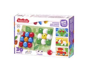 Мозаика для самых маленьких Baby Toys "Цветочек" d 40/6 цв (39 эл) 03583