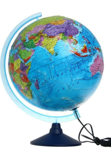 Интерактивный глобус Земли политический рельефный 250мм. с подсветкой