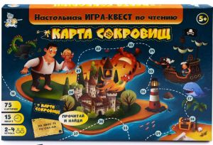 Игра настольная "Карта Сокровищ" Квест по чтению 02915